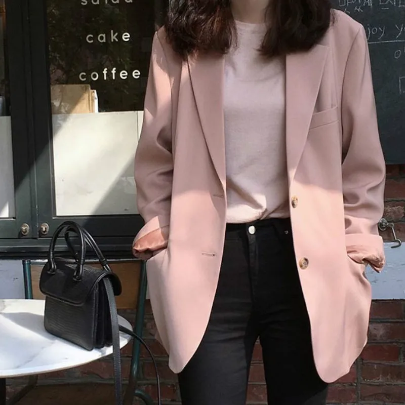 Women's High-quality Blazer 2022 Spring and Autumn Casual Loose Single-breasted Feminine Jacket Elegant Mid-length Office Suit