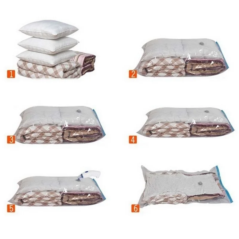 

Vacuum Storage Bag Transparent Large Compressed Organizer Travel Foldable Storage Bags Saving Space YB090M52