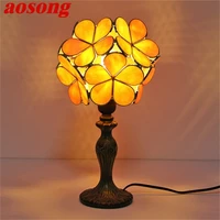 aosong new table lamps modern led flower desk light creative for home bedroom decoration