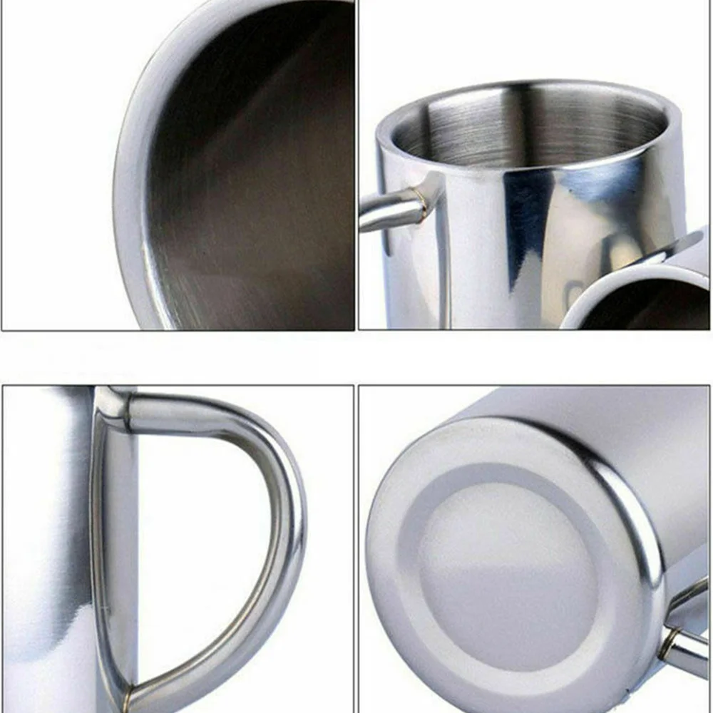 Двойные стенки Нержавеющая сталь Кофе кружка 230 мл Портативный чашка кувшин