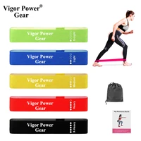 high elastic resistance band set 5pcs natural rubber booty band with black carry bag for yoga exercise strength training