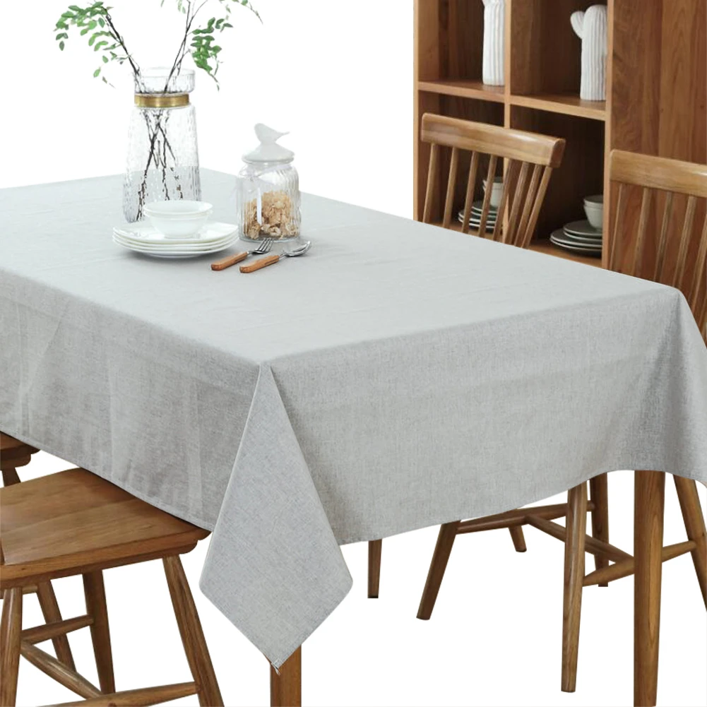 Разноцветная однотонная декоративная льняная скатерть Водонепроницаемая