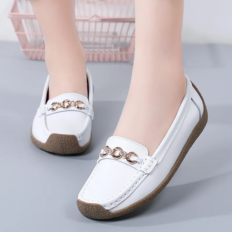 

New Women Shoes Loafers Female Moccasins Shoes Summer Genuine Leather Women Flats Slip On Women Loafers Flats Tassel Plus Size