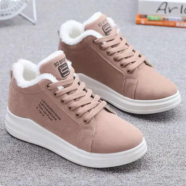 

Women Plus Velvet Cotton Shoes 2021 Autumn and Winter Ladies Warm Sports Shoes Ladies Fashion Casual Sports Shoes Women's Shoes