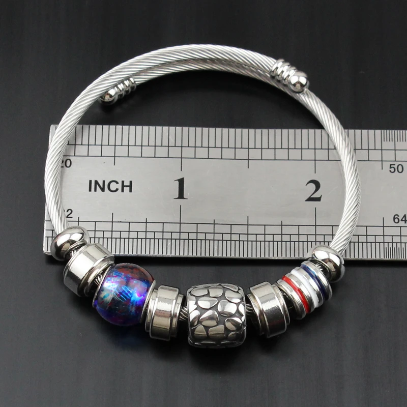 Браслет из нержавеющей стали с леопардовым узором стеклянный браслет в античном