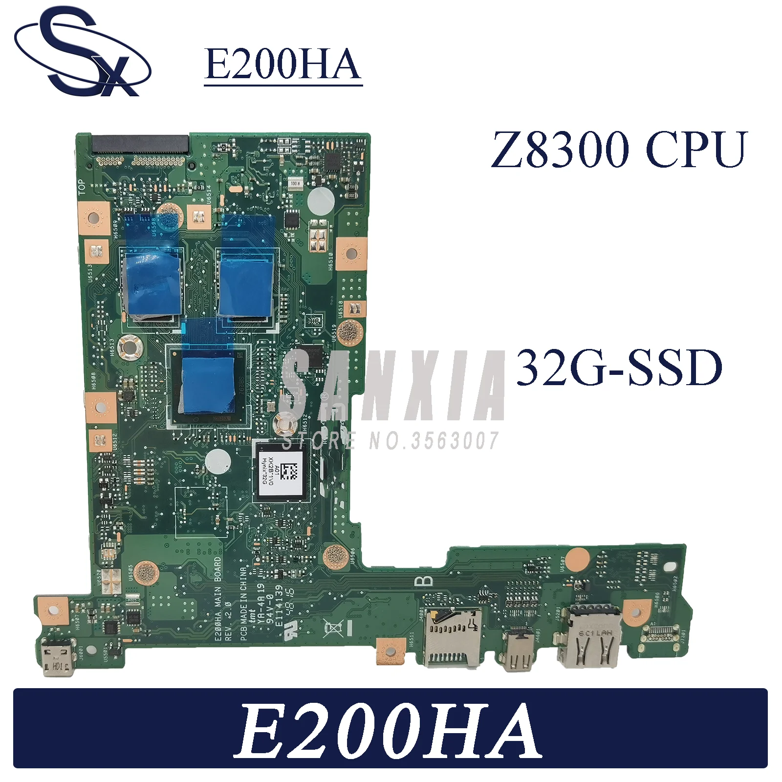

KEFU E200HA motherboard is suitable for ASUS E200 E200H E200HA laptop motherboard CPU: Z8300 32G-SSD 100% test OK