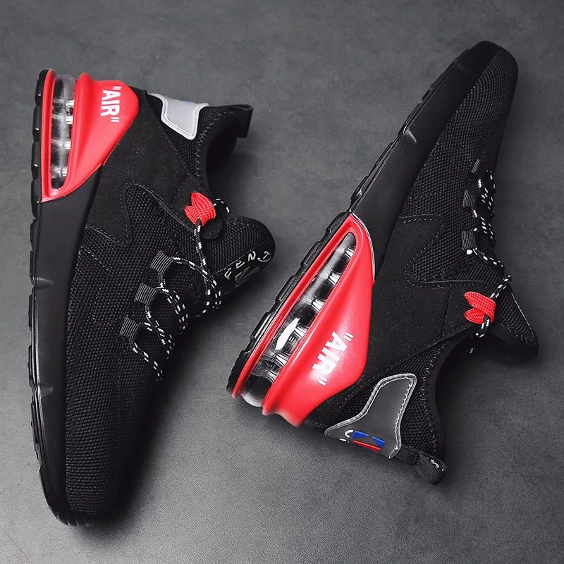 808black Мужские кроссовки Max Air уличная спортивная обувь с сеткой Ультралегкая дышащая Спортивная обувь для мужчин прогулочная тренировка бега трусцой обувь - Цвет: 808black