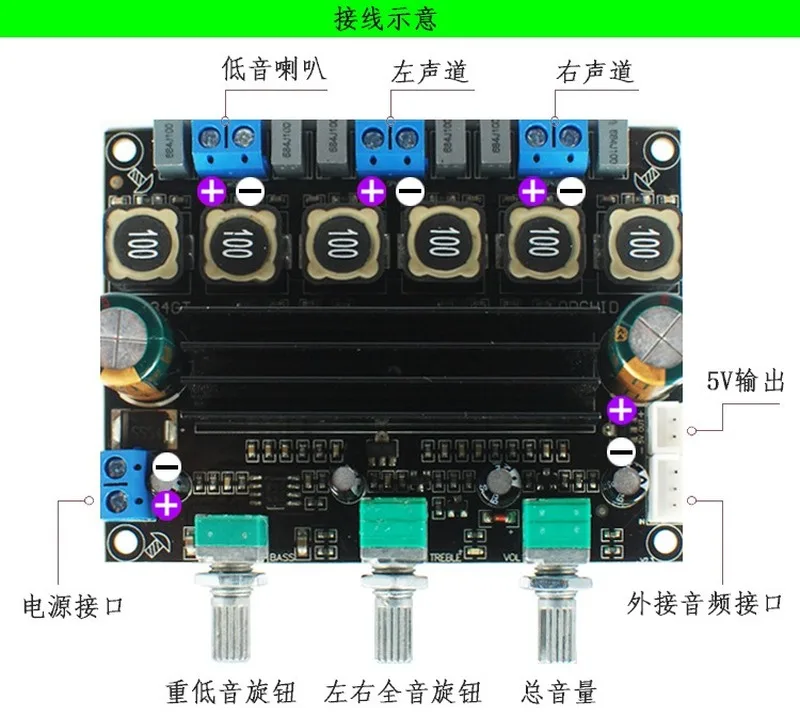 High-Power Tpa3116d2hifi Digital 2.1 Overweight Subwoofer Amplifier Board 10-25V Finished Multi-Channel mono amplifier | Автомобили и