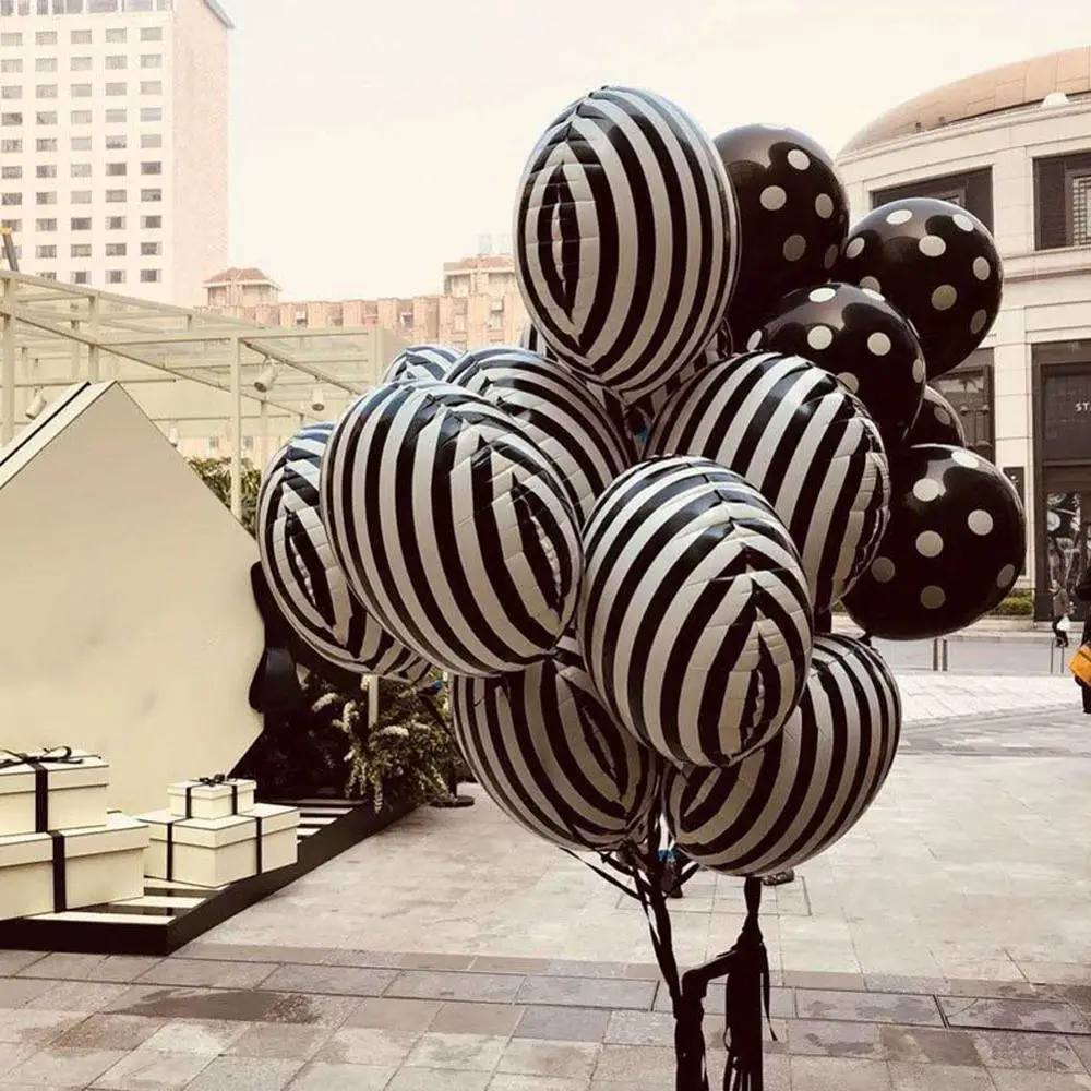 5/10pcs Black White Racing Flag Latex Balloons Stripe Plaid Foil Baloon Checkered Race Car Themed Party Decorations - купить по