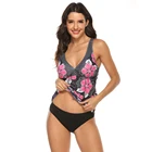 Женское бикини с цветочным принтом, большие размеры