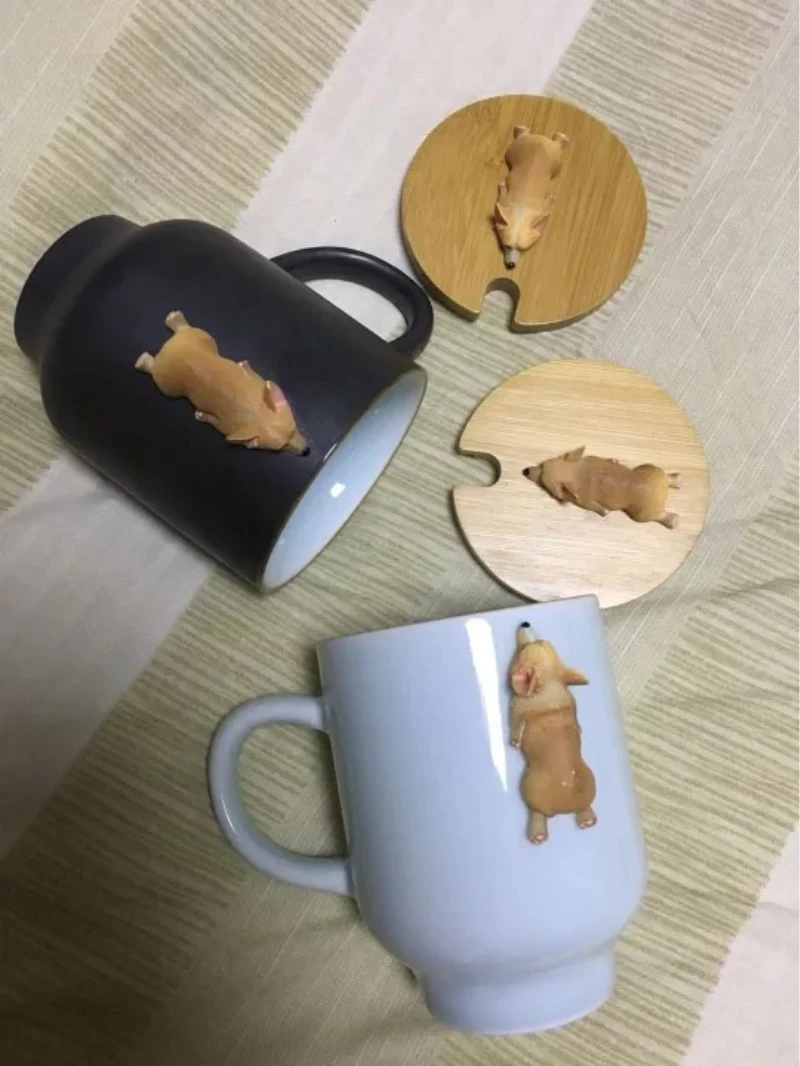Мультфильм 3D корги Французский бульдог кружки Милая кофейная кружка с изображениями животных чайная вода чашки молоко Лимон Посуда для напитков пара чашки подарок для друзей