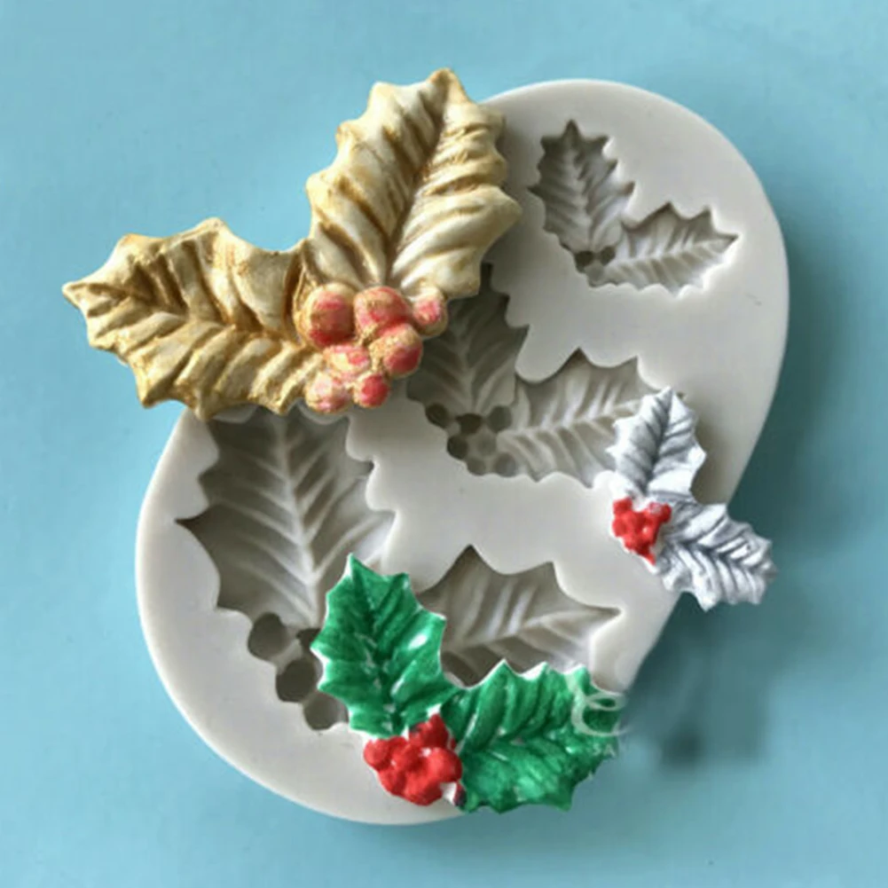 

Chocolate Mold Christmas Holly Leaf Silicone Mould Cake Silicone Mould Liquid Silicone Baking Tool Dropship