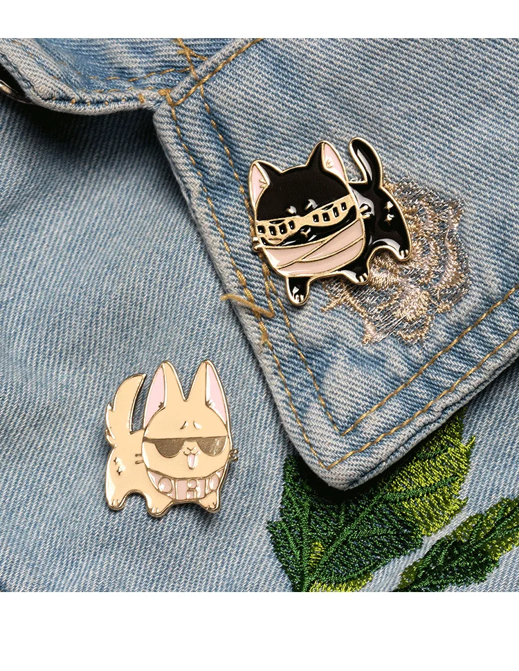 2 Pin мультфильм милые солнцезащитные очки кошка броши в форме собаки для женщин забавная брошь с животными Эмаль Булавка ювелирные изделия одежда рюкзак Bst значок