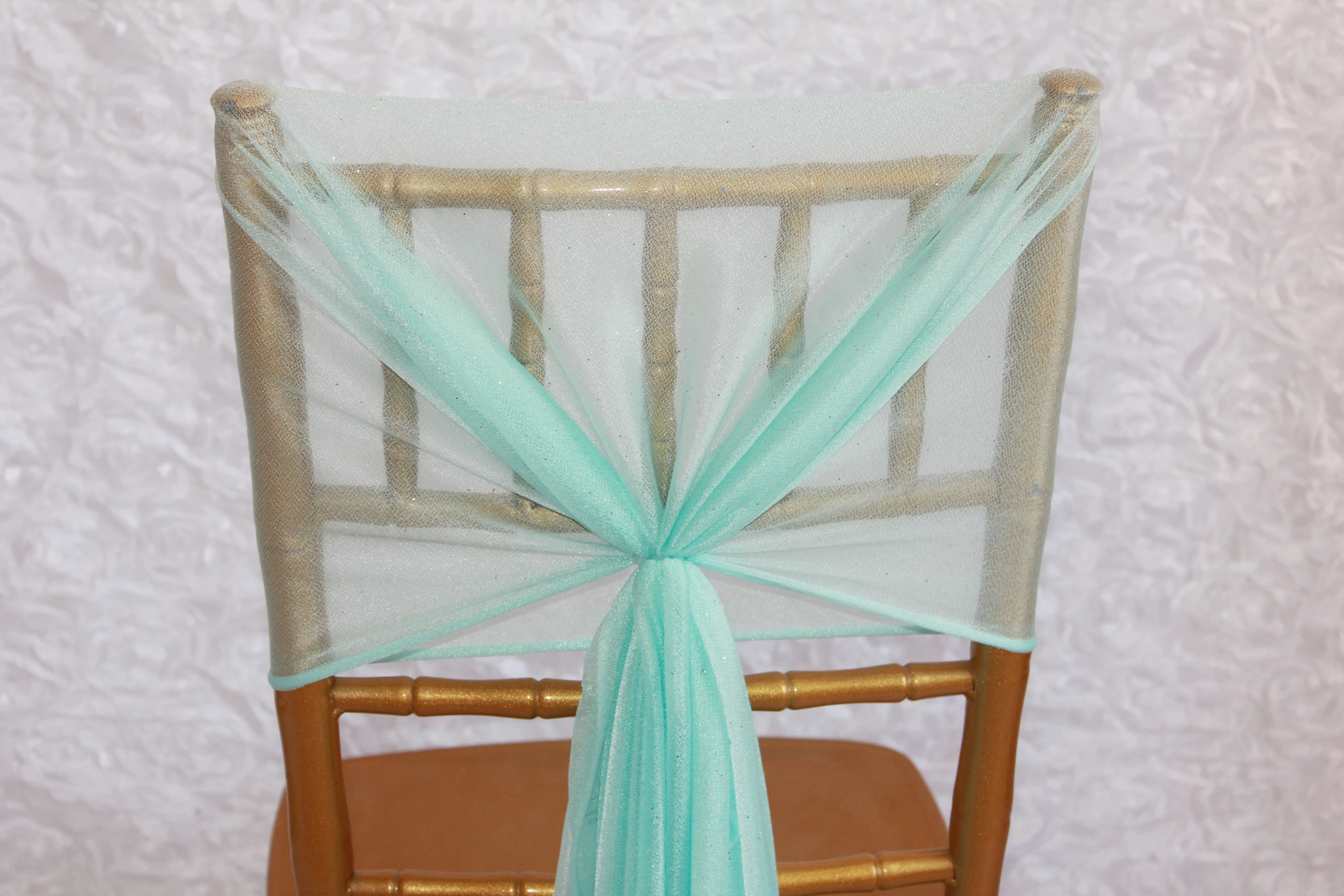10 шт. Tiffany blue лента на спинку стула украшение милый чехол стул шифоновый пояс