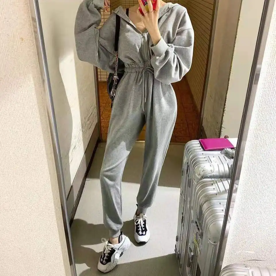 Весенние сиамские брюки с капюшоном Luck A тонкие высокой талией в Корейском стиле |