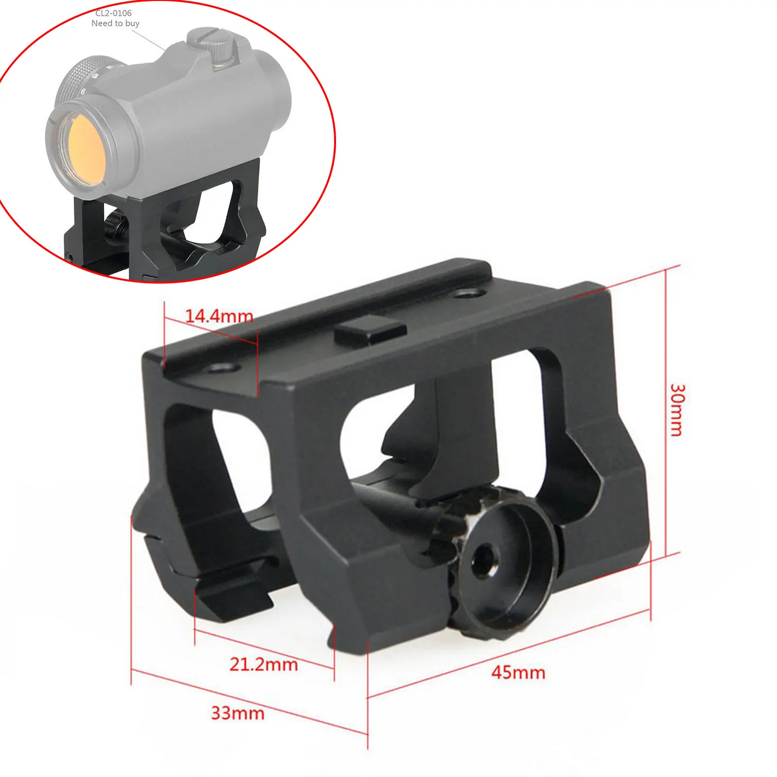 Tactical Riser Seat Mount T2 Red Dot Sight Scope Hunting RifleScope Gun Airsoft Rifle Scope For Picatinny Rail 21.2mm Bracket