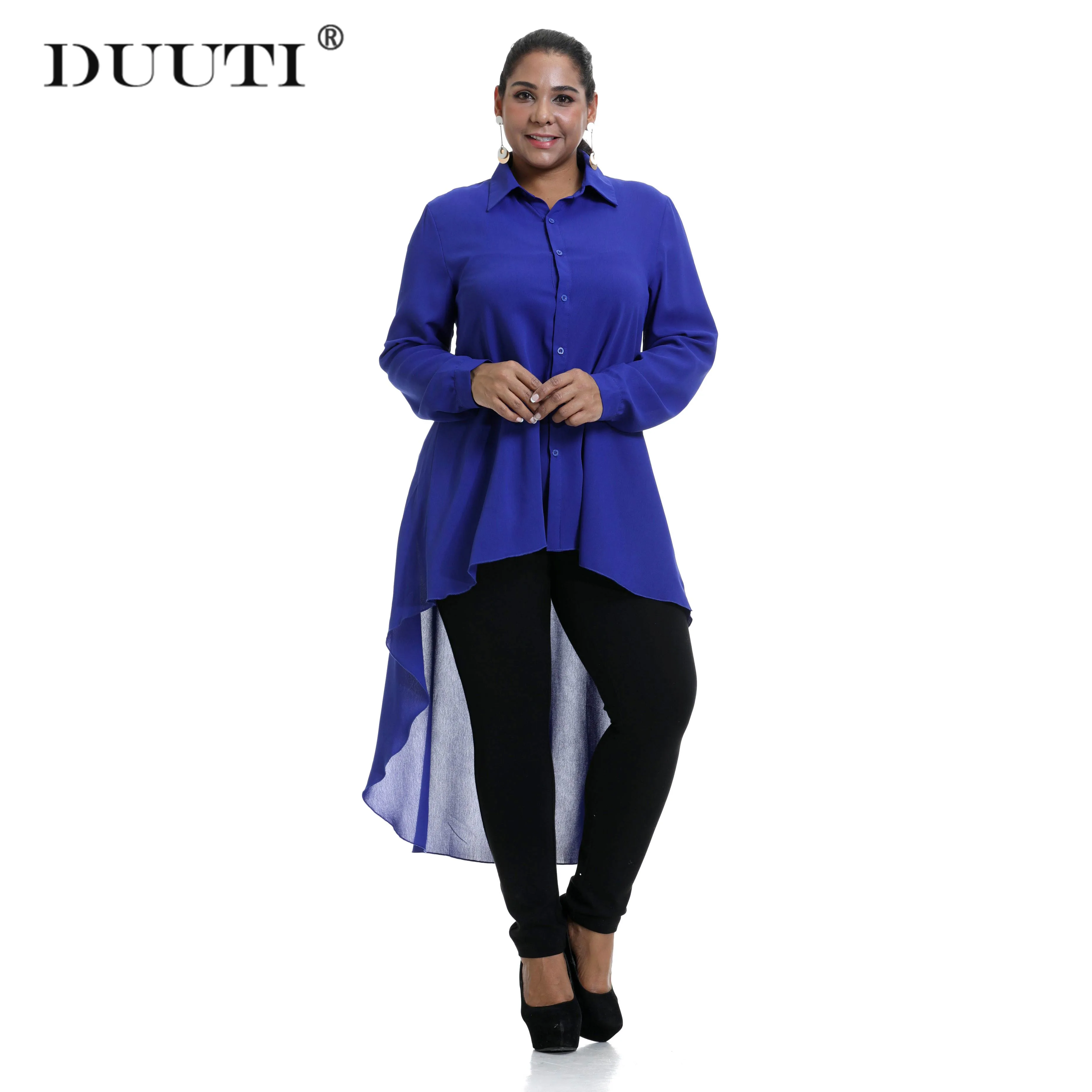 Женская Асимметричная Туника DUUTI Повседневная Длинная офисная туника с отложным