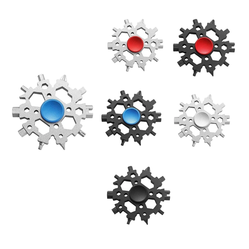 

22-In-1 Snowflake Multitool Carbon Steel Snowflake Standard Multitool, Snowflake Wrench Gifts For Men