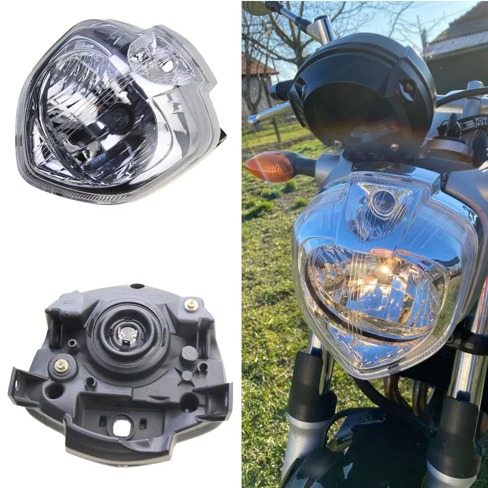 Передняя фара для мотоцикла прозрачная Yamaha FZ6 FZ6N комплект налобных фар в сборе 2004