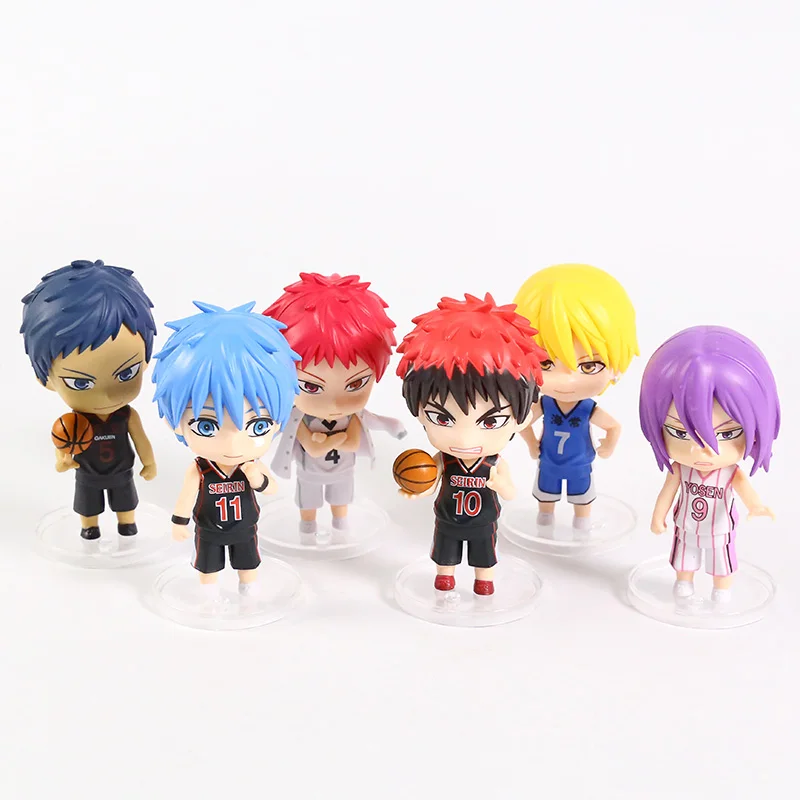 

Kuroko's Basketball Kuroko Tetsuya Kagami Taiga Aomine Daiki Murasakibara Atsushi Akashi Seijuro Q Ver PVC Figures Toys 6pcs/set