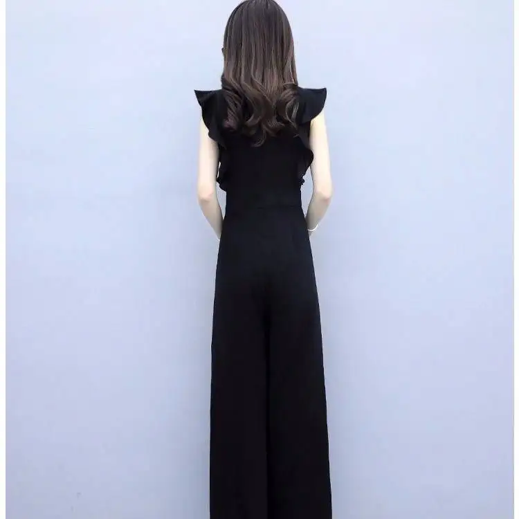 Женский комбинезон без рукавов в Корейском стиле с широкими штанинами и принтом