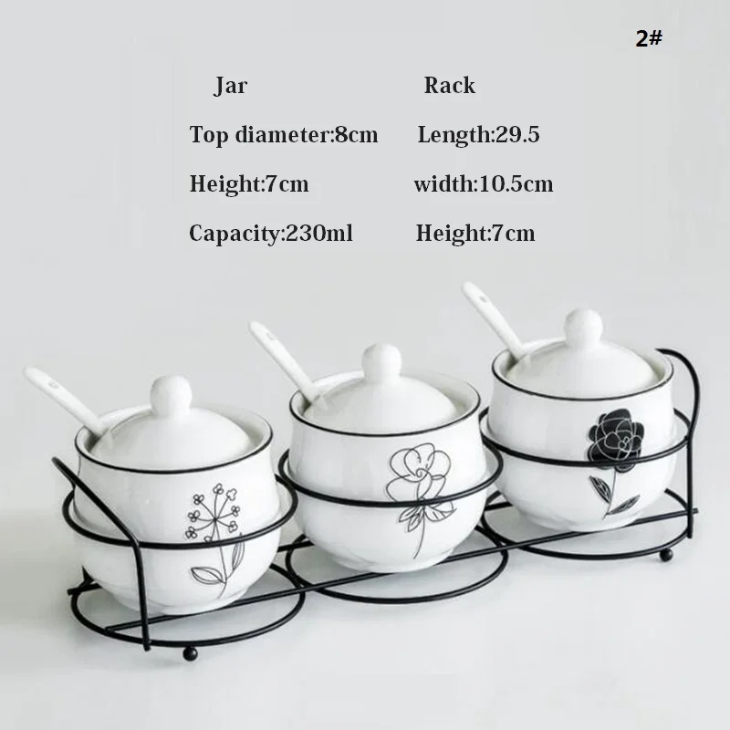 3 шт./компл. Керамика соль и перец банку набор графинчиков приправа держатель с