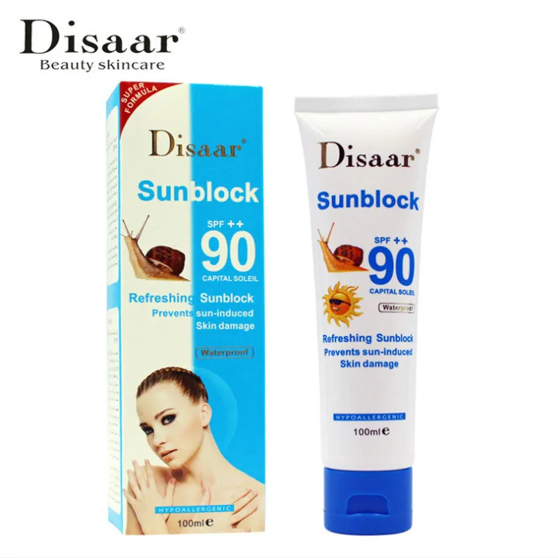 

Disaar Facial Snail Sunscreen Cream SPF ++ 90 Prevents Sun-induced Skin Damage Protection Face Pigmentation Refreshing Sunblock