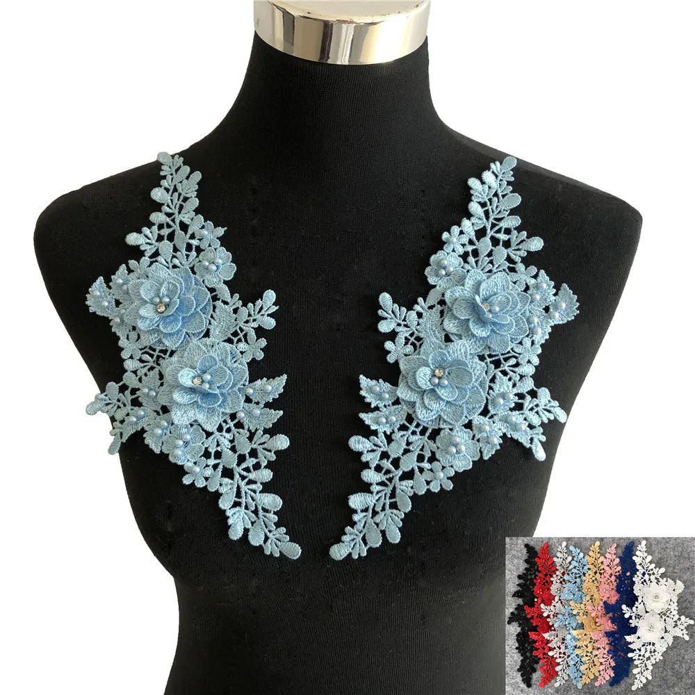 

DIY embroidered garment accessoires lace applique multicolor water soluble embroidery lace applique