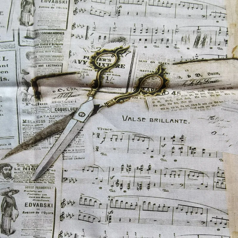 Газета музыкальная нота Роза 100% хлопок ткань для девочек одежда домашний