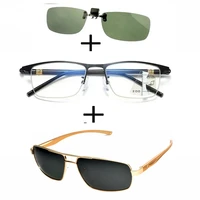 3pcs progressive far and near business reading glasses for men women polarized sunglasses metal luxury sunglasses clip