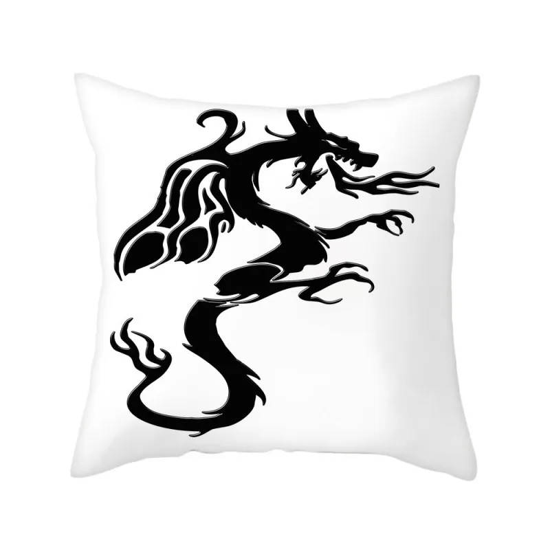 

Fuwatacchi Cushion Cover Pillow Case Dragon Pattern Printed Throw Pillow Covers for Home Sofa Decor Pillowcases Funda Cojin