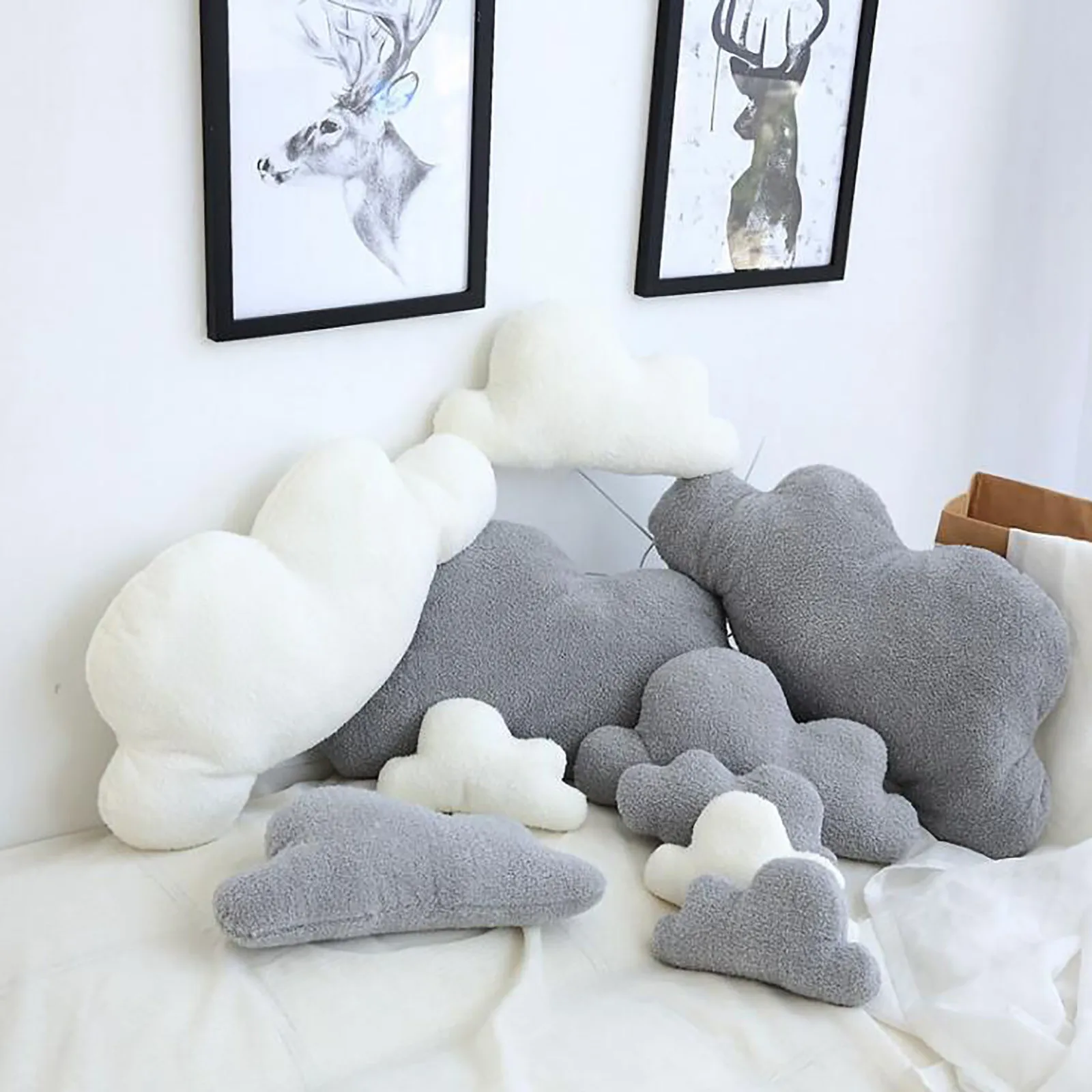 

Soft Velvet Cloud Outdoor Pillow Soft Car Plush Napping Pillow Toy Back Cushion Creative Girl's Gift Cojines Modern Home Decor