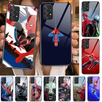 spiderman superhero tempered glass case phone for samsung galaxy a51 a71 a60 a70s a70 a80 a21s a41 a20e a50 a30s 5g a32 a40s a20