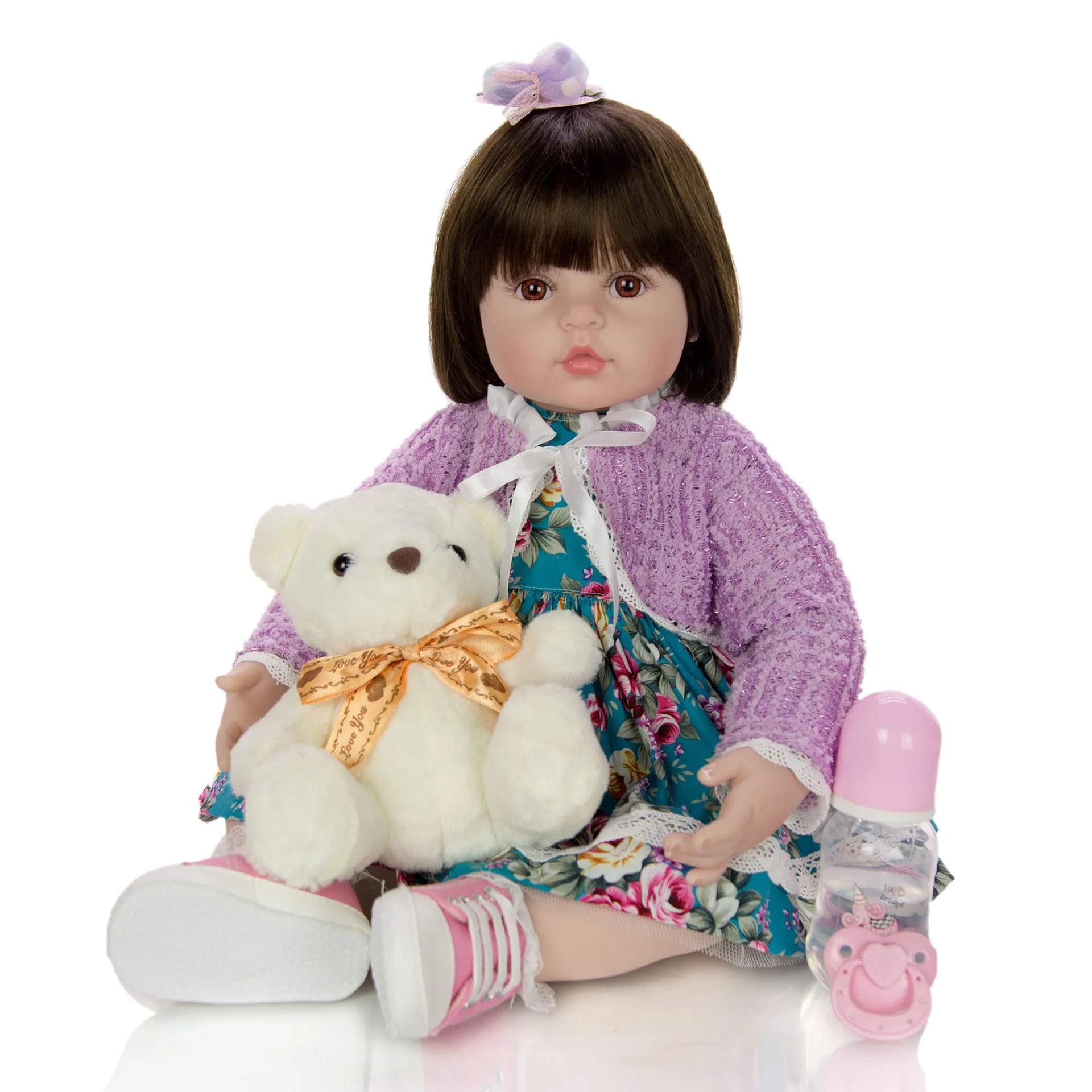 24 &quot60 см bebe Reborn игрушка мягкая хлопковая силиконовая виниловая большая форма
