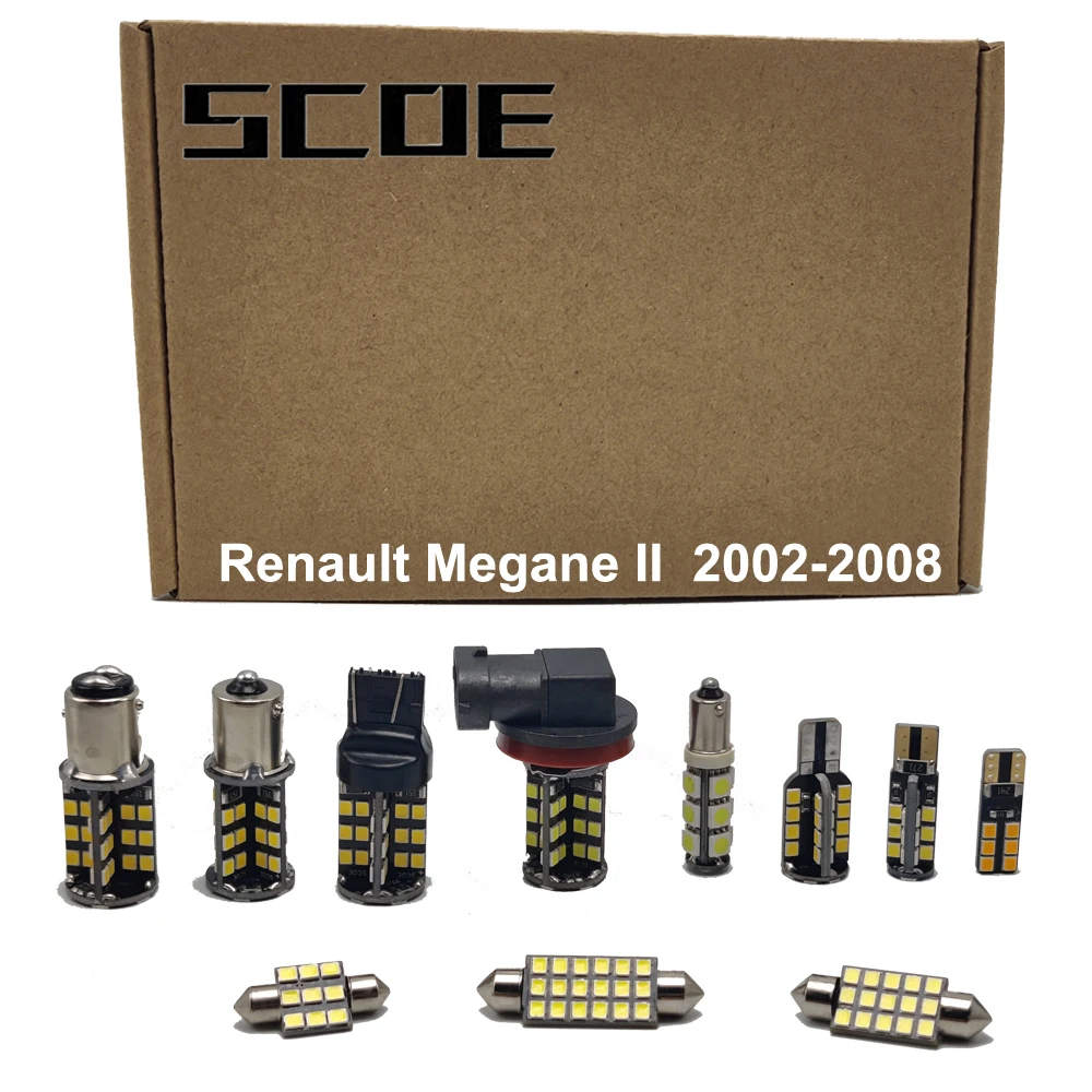 

For Renault Megane II 2002-2008 SCOE High/Low Beam Headlight Halogen Fog Turn Signal Sidemarker Brake Tail Back Up License Light