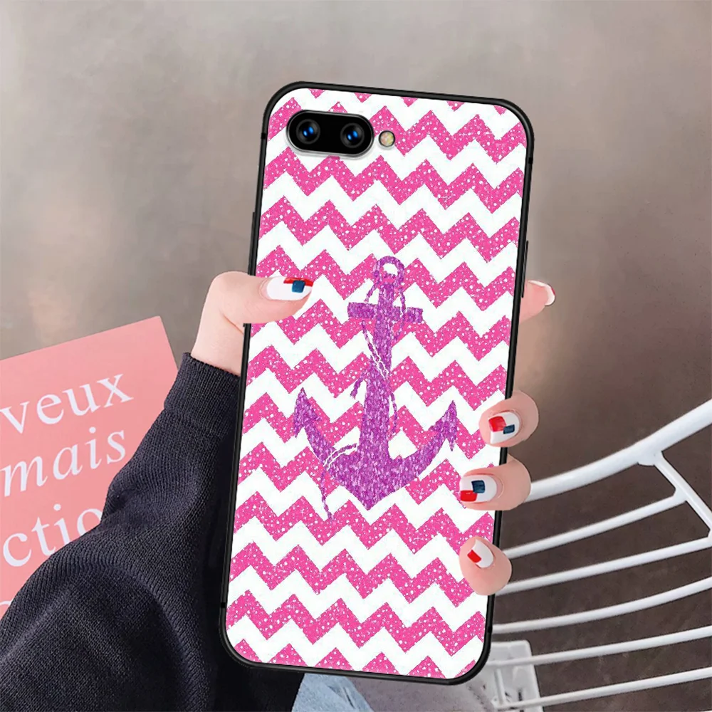 

Anchor Wood Nautical Colorful Phone Case Cover Hull For HUAWEI Honor 8 8c 8a 8x 9 9a 9x V10 MATE 10 20 I Lite Pro black Coque