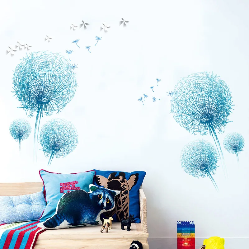

Dandelion Wall Stickers for Bedroom Living Room Wall Decoration Large PVC Decals Miural Removable Self-Adhesive Wallpaper