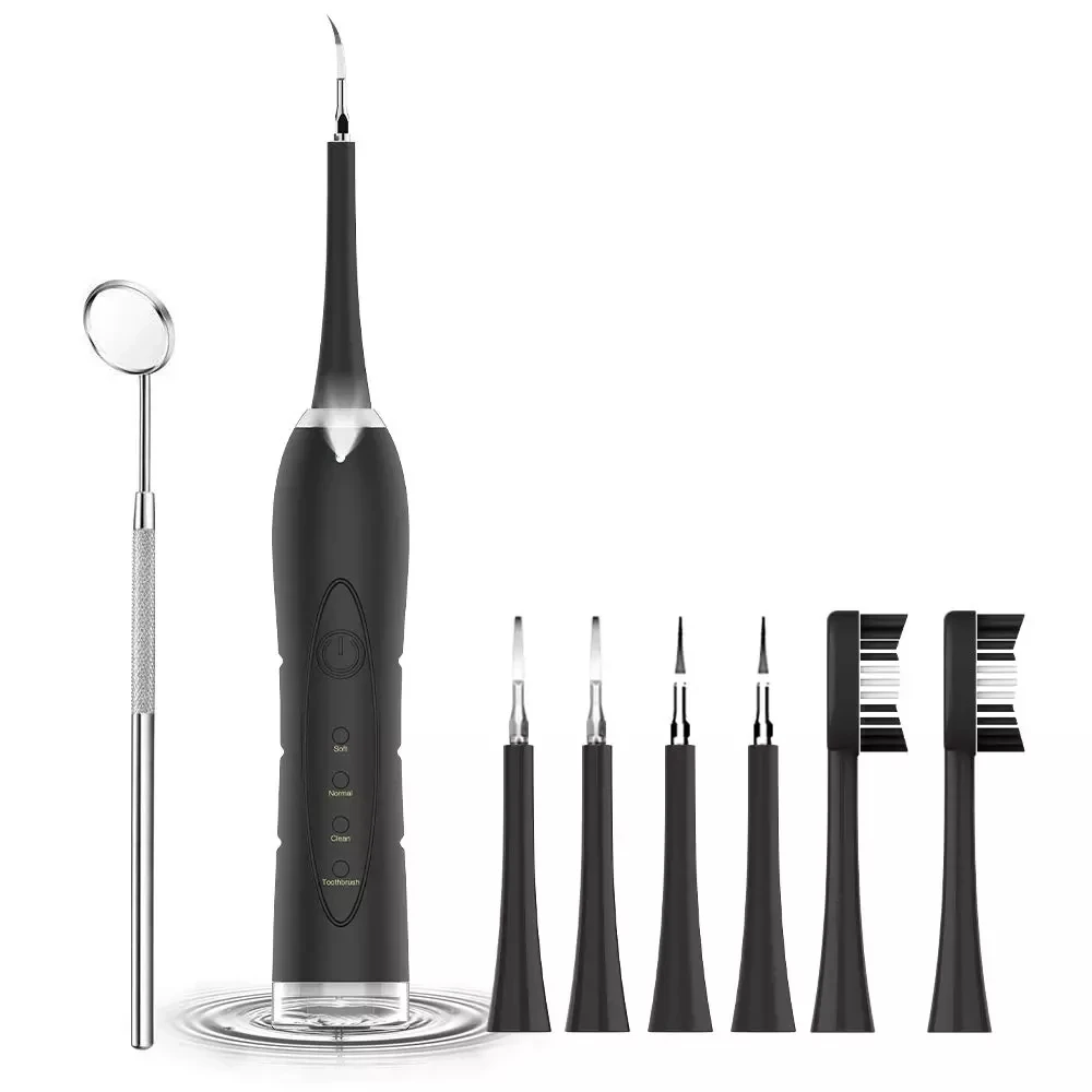 Electric Ultrasonic Sonic Dental Scaler Calculus Remover Cleaner Tooth Stains Tartar Tool with 5 Replaceable Head Freeshipping