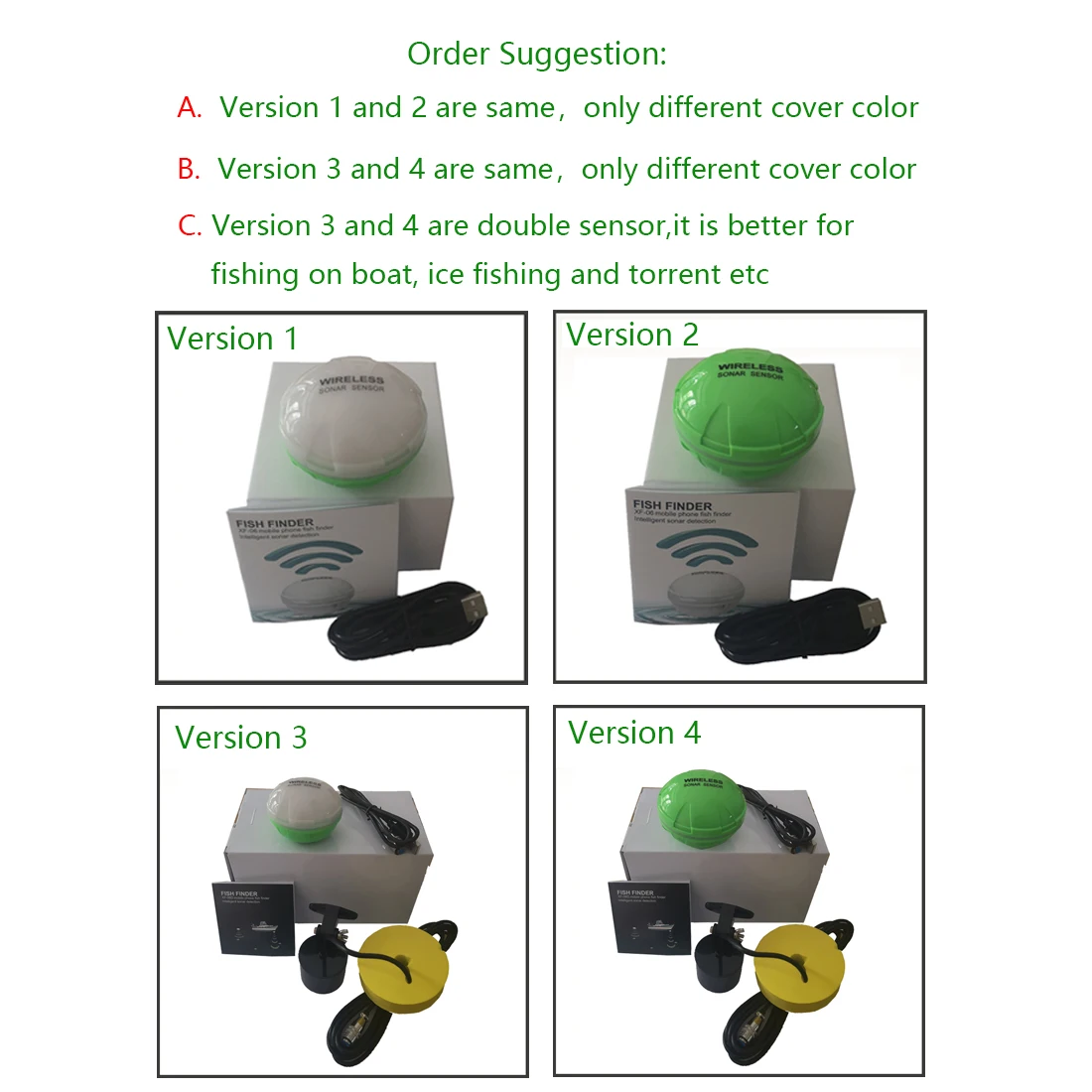 Портативный двойной эхолот для поиска рыбы через Bluetooth без проводов, обнаружения глубины моря и озера, датчик эха для IOS и Android.