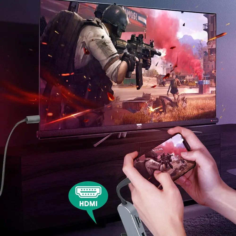 Onvian USB C концентратор 7 в 1 адаптер до 3 0 HDMI SD TF карты Ethernet 4K hub-разветвитель