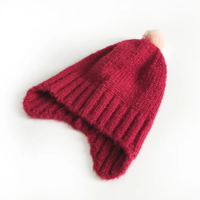 Зимние шапки для детей вязаная шапка малышей однотонная девочек и мальчиков