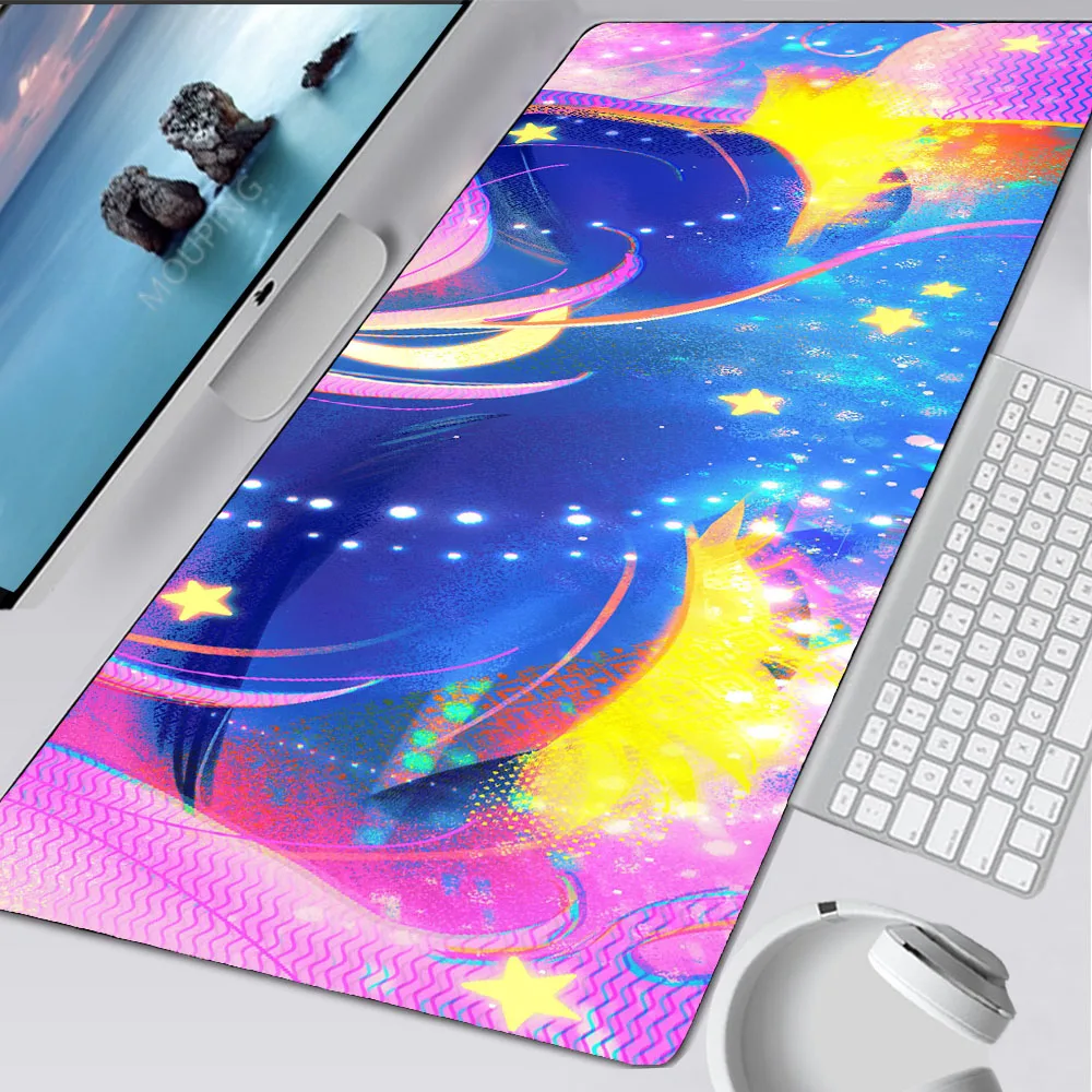 

Starry Girl Xxl Large Mouse Pad Gamer Keyboard Mat Mouse Mats Carpet Anime Mousepad Japanese Art Strata Liquid Rubber Desk Mat