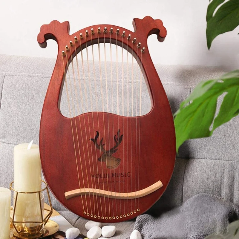 

Lyre Harp,16 Strings Harp Portable Small Harp With Durable Steel Strings Wood String Musical Instrument