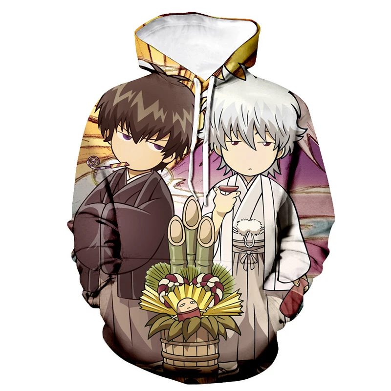 Толстовка GINTAMA с 3D принтом для мужчин и женщин Повседневная модная уличная одежда
