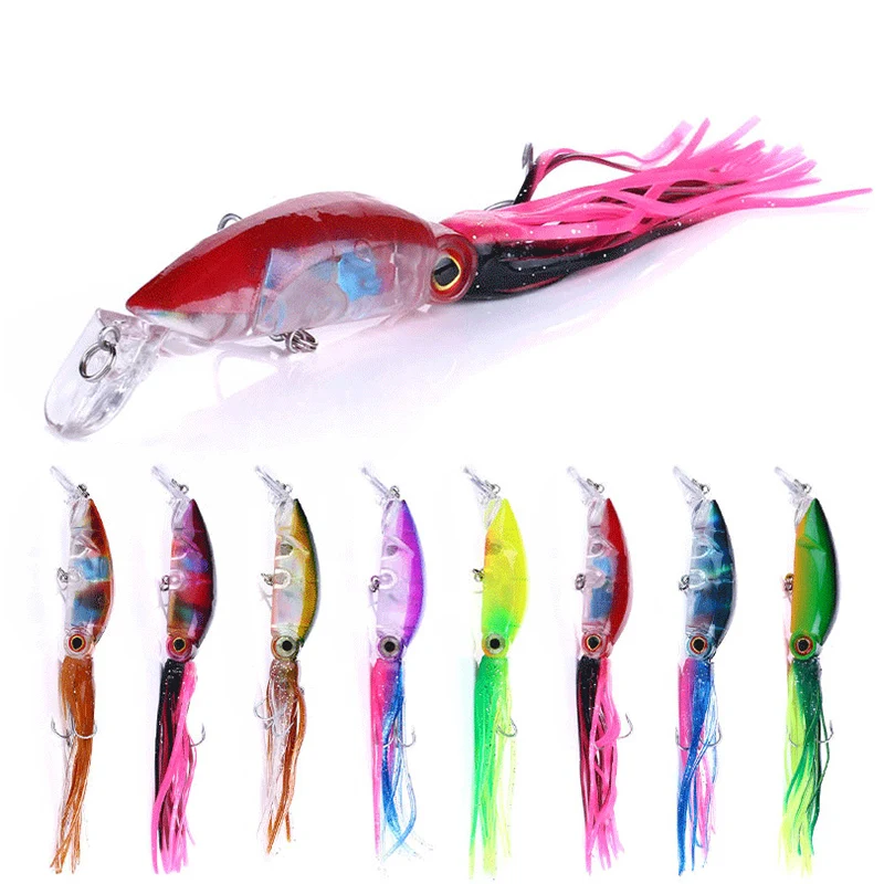 

Ardea 100mm 16.6g Octopus Lure Fishing Squid Hard Bait Plastic Artificial Wobblers Swimbait Jigs Peche Fishing Tackle