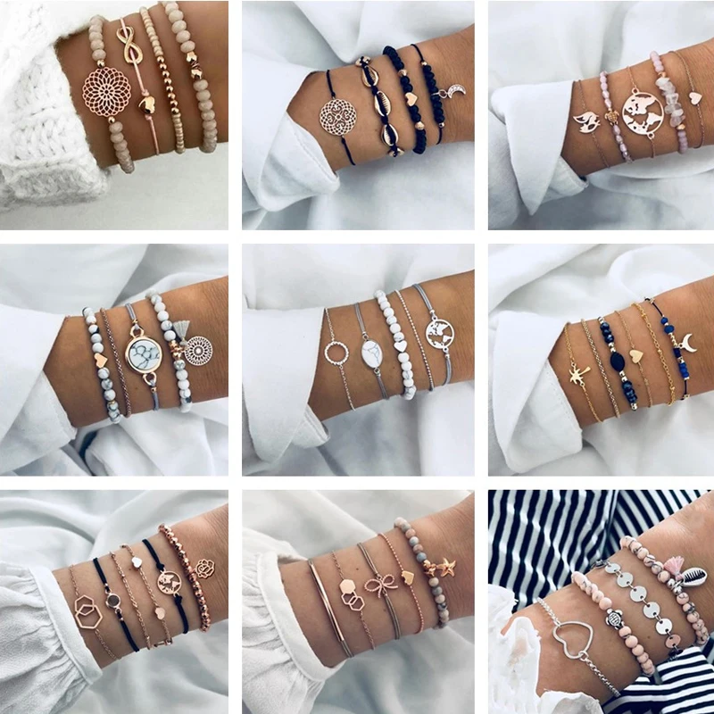 Женский многослойный браслет docona из бисера с геометрическим узором 7 стилей в