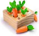 Деревянные игрушки Монтессори для 1 года ребенка, тянущаяся форма моркови, совпадающий Размер, Сортировочная головоломка, детские развивающие игрушки для детей