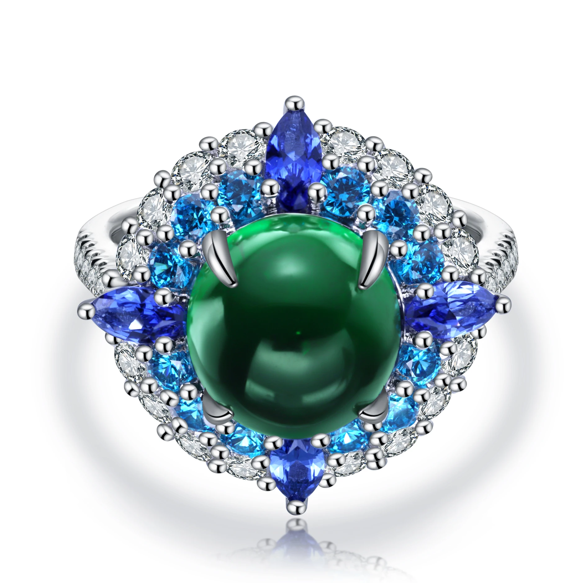 

Pirmiana Custom Design S925 Silver 9k/14k/18k Gold 5.5ct Lab Grown Emerald Engagement Rings Fashion Finger Jewelry Women