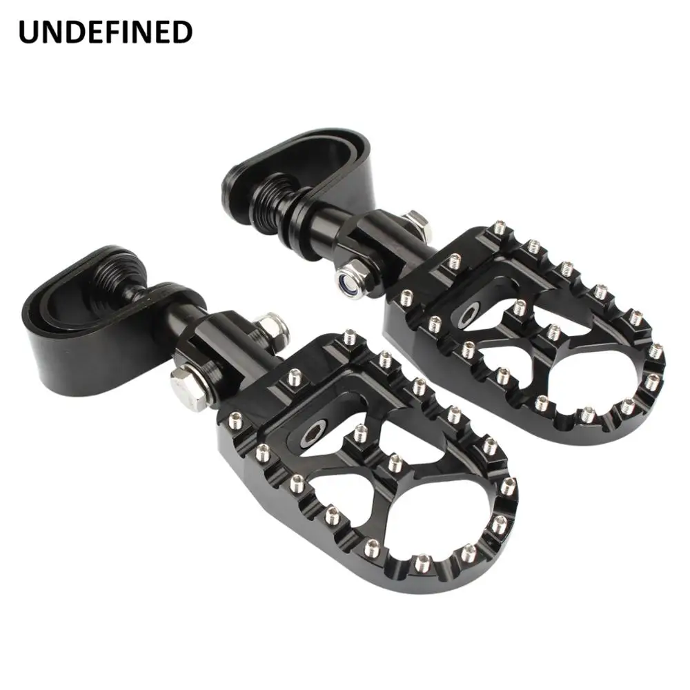 

MX Offroad Foot Peg Rotating Wide Fat Footpegs Highway Engine Bar Footrests w/Clamps for Harley Dyna Iron XL883 Softail Touring