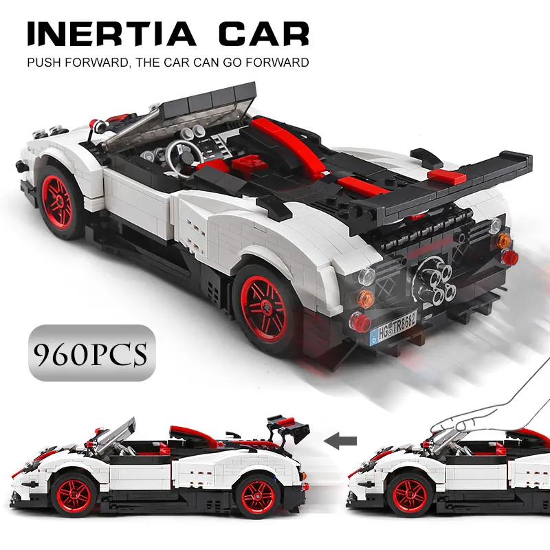 Креативные Игрушки Mould King высокотехнологичная модель машинки Paganis Zonda Five Roadster